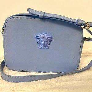 Versace Blue Saffiano Small Medusa Bag